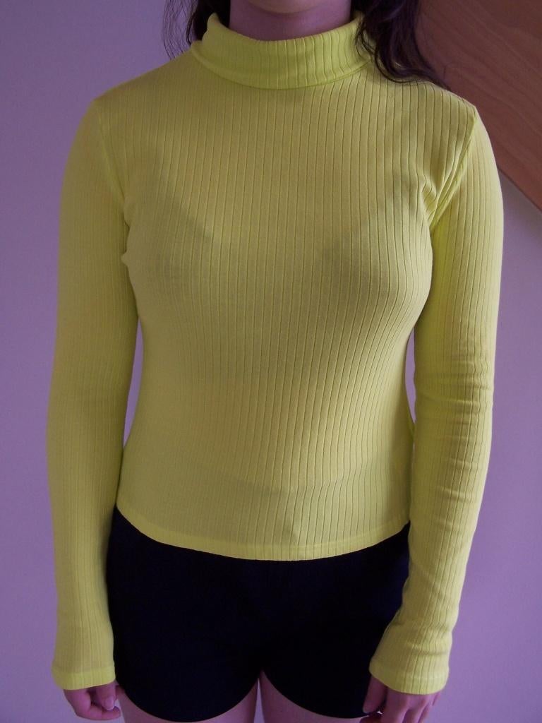 Tee-shirt/col roulé, Taille 38/40 (M), Comme neuf, Manches longues, Jaune