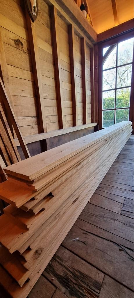 51 meter eiken planken, geschaafd, halftands, Enlèvement, Chêne