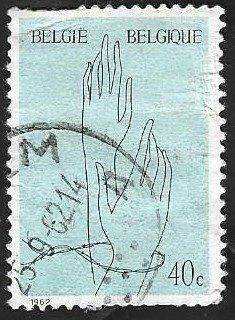 Postzegel België 1962 Slachtoffers concentratiekampen, Timbres & Monnaies, Enlèvement ou Envoi, Affranchi, Timbre-poste, Autre