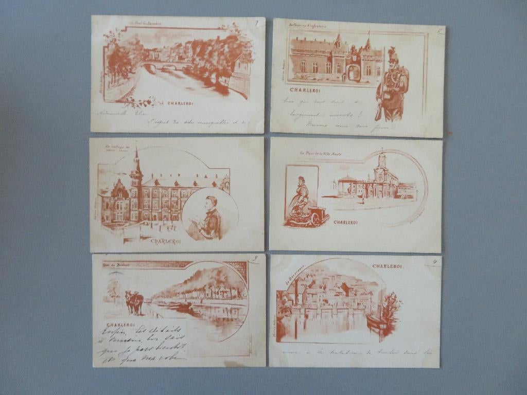 6 oude PK edition delacre Charleroi 1920,s, Enlèvement ou Envoi, 1920 à 1940, Non affranchie, Hainaut