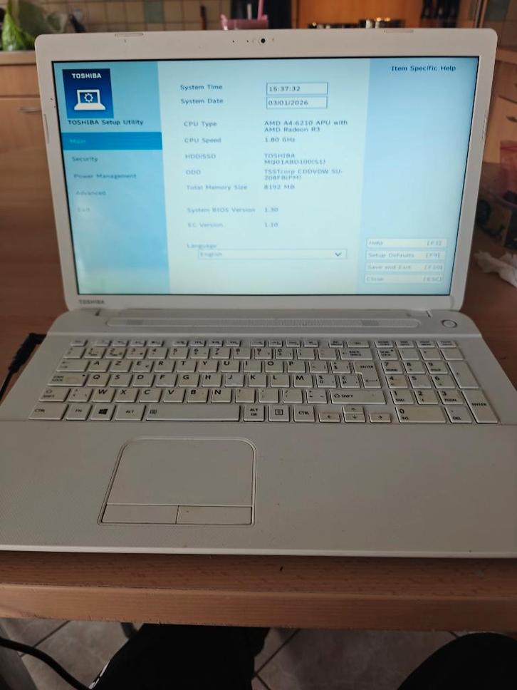 Pc portable Toshiba sans chargeur, Computers en Software, Windows Laptops, Gebruikt, 15 inch, HDD, 2 tot 3 Ghz, 8 GB, Azerty, Ophalen of Verzenden