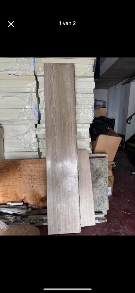 Travertin natuursteen vensterbank/ blad, Ophalen, Zo goed als nieuw, Vensterbanken