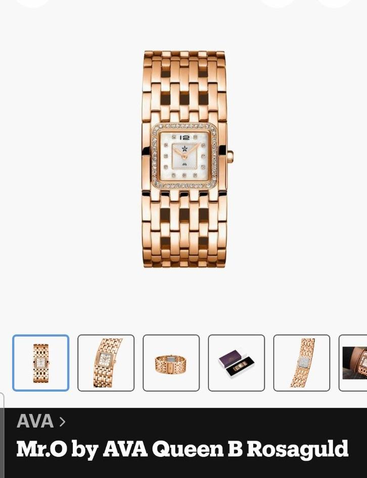 Luxe dameshorloge Mr O Ava by Queen, Handtassen en Accessoires, Horloges | Dames, Nieuw, Polshorloge, Overige merken, Met strass