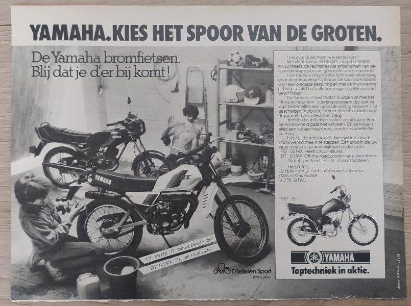advertentie Yamaha RD 50MX en DT 50MX ( 1982 ), Ophalen of Verzenden