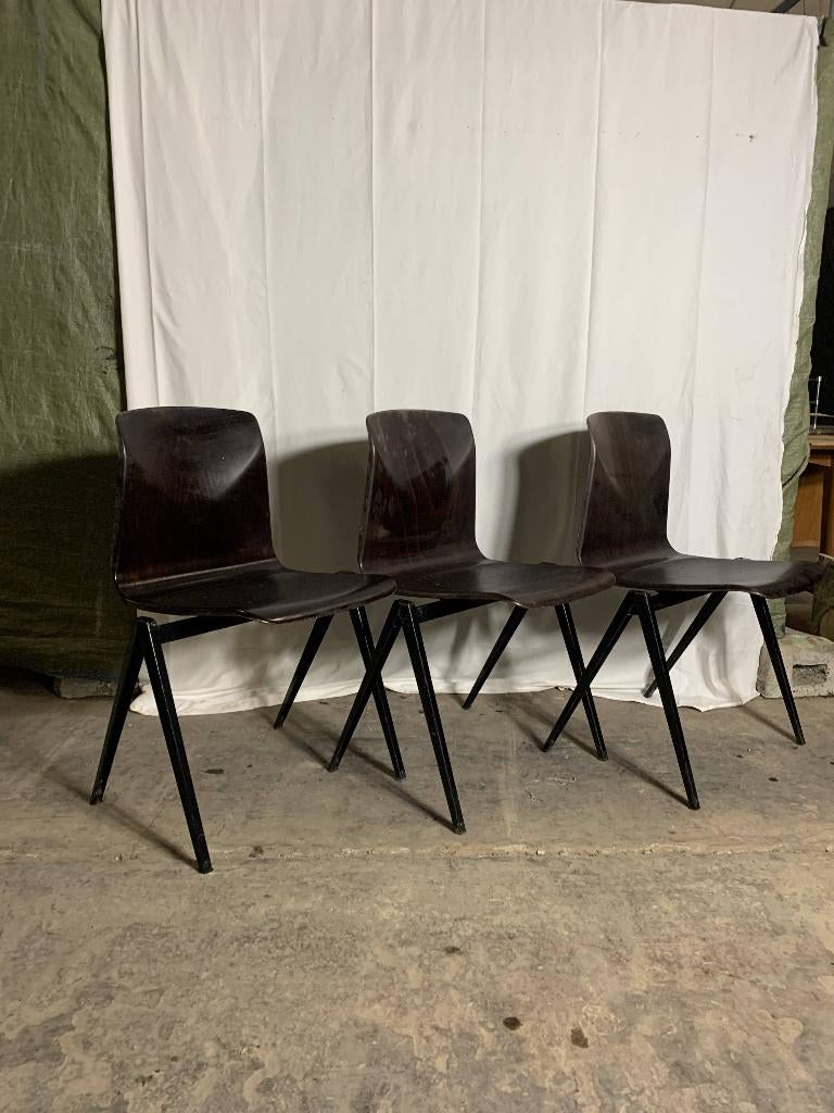 SET Pagholz Galvanitas S22 (6 stuks), Huis en Inrichting, Stoelen, Ophalen, Gebruikt, Bruin, Metaal