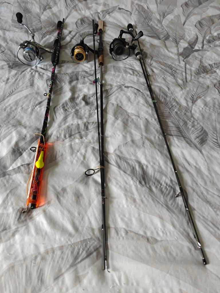 Canne a pêche X3 complet pour truite ou carnassiers neuve, Enlèvement, Neuf, Canne à pêche complète