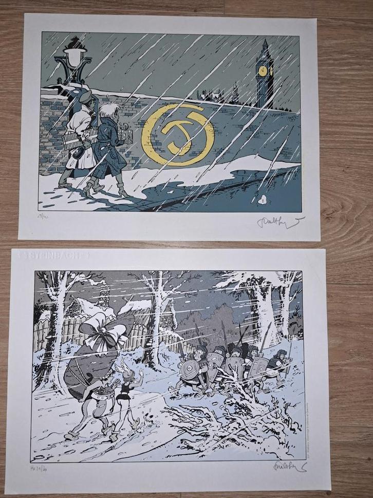 Natasja,2x A3 ex-libris gesigneerd op 30 en 40expl, Boeken, Stripverhalen, Ophalen of Verzenden