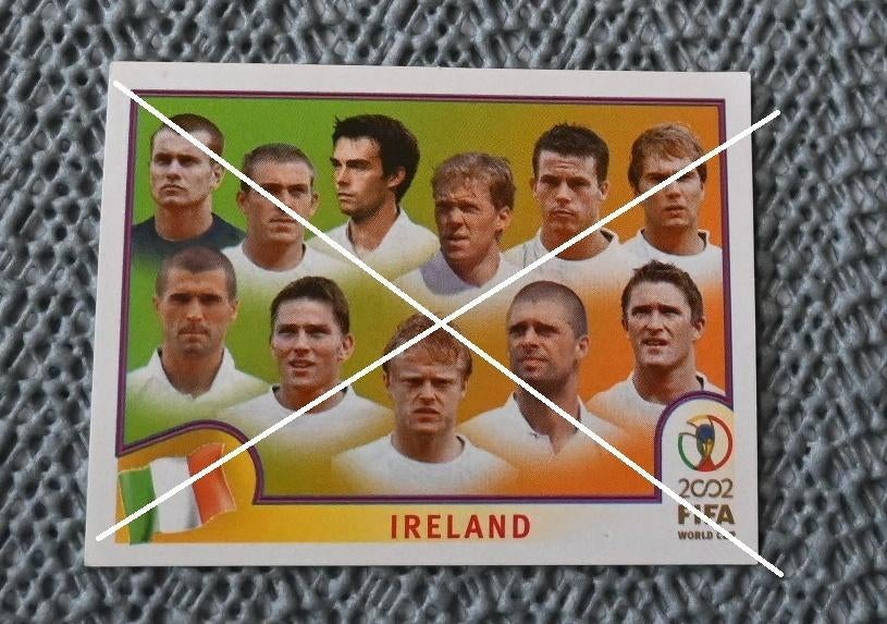 Coupe du monde Panini 2002 Corée Japon/Equipe d'Irlande, Enlèvement ou Envoi, Comme neuf, Affiche, Image ou Autocollant