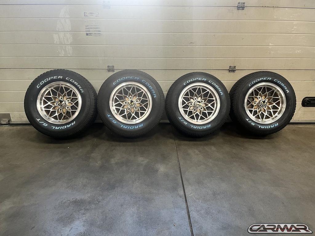 15'' Pontiac Firebird wielen 70/81 Snowflake + Cooper banden, Auto-onderdelen, 15 inch, -, -, Banden en Velgen