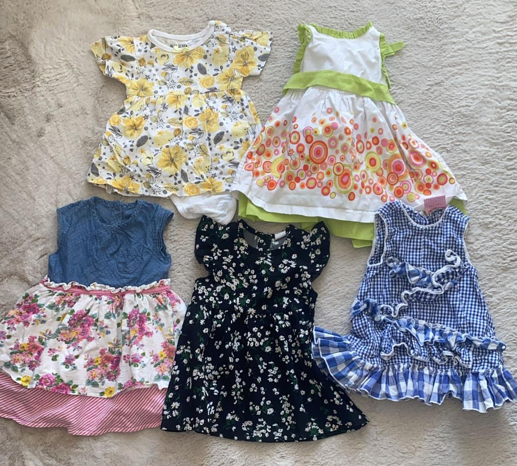 5 babykleedjes, Kinderen en Baby's, Babykleding | Maat 68, Ophalen, Zo goed als nieuw