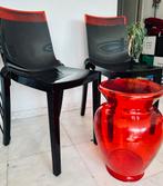 Kartell Original - 2 chaises HI-CUT  & tabouret STONE, Rouge, Comme neuf, Deux, Enlèvement
