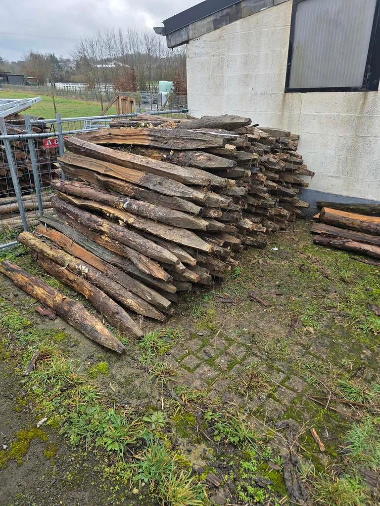Lot de 182 piquets en chêne fendu 170 cm, Jardin & Terrasse, Clôtures de jardin, Utilisé, Autres types, Bois, Enlèvement