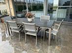 Tuintafel met 6 stoelen, Ophalen, Inox, Gebruikt, 8 zitplaatsen