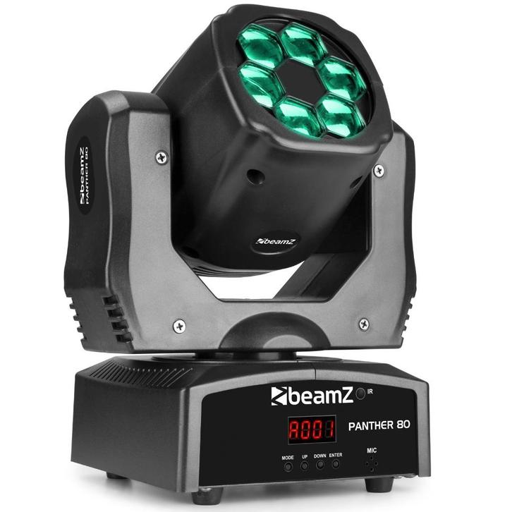 Moving head Beamz Panther-80, Musique & Instruments, Lumières & Lasers, Neuf, Lumières, Commande sonore, Couleur, Effet stroboscopique