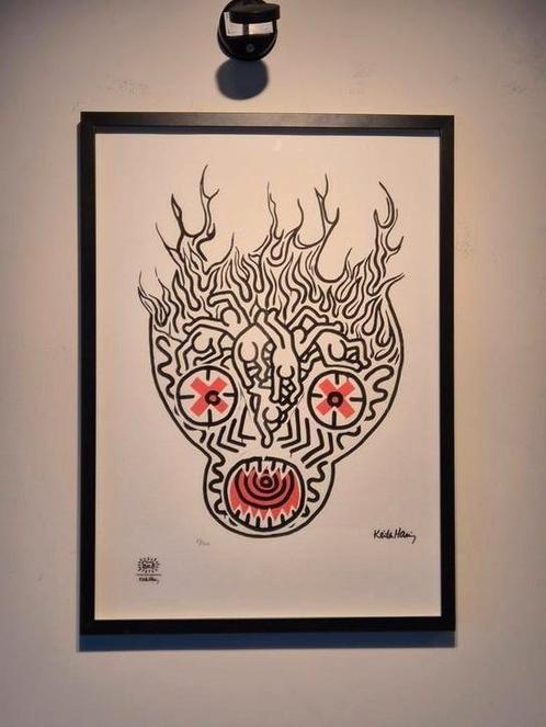 Keith Haring Litho "Burning Skull", Antiek en Kunst, Kunst | Litho's en Zeefdrukken, Ophalen