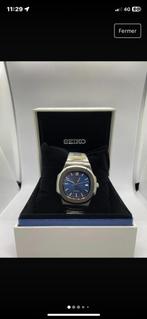 Seiko Mod blue nautilus dial, Nieuw, Staal, Seiko, Staal