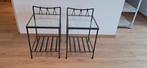Lot de 2 tables de chevet, verre/fer forgé, Moins de 45 cm, Enlèvement, Utilisé, Métal ou Aluminium