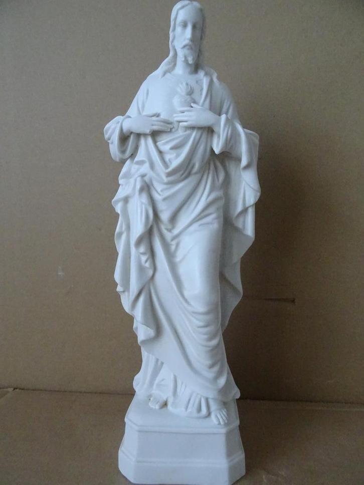 Antiek Jezusbeeld porseleinen Jezusbeeld Heilig Hart 36cm, Antiek en Kunst, Antiek | Religieuze voorwerpen, Ophalen of Verzenden