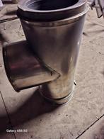 Inox dubbelwandig T stuk 150 mm, Ophalen, Gebruikt, Houtkachel