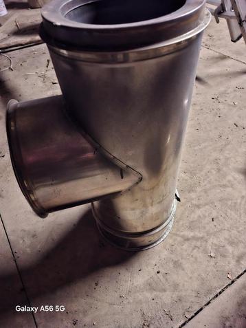 Inox dubbelwandig T stuk 150 mm beschikbaar voor biedingen