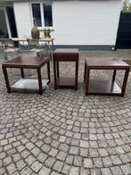 Set van 3 bijzettafels eiken hout klassiek interieur, Huis en Inrichting, Tafels | Bijzettafels, Minder dan 55 cm, Gebruikt, Klassiek