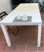 Moderne tuintafel met parasol 450€, Ophalen, Gebruikt, Glas
