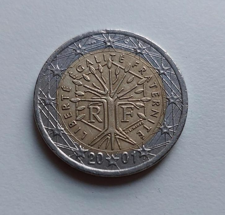 2 euro Frankrijk 2001 Liberte Egalite Fraternite 🇨🇵, Postzegels en Munten, Munten | Europa | Euromunten, Losse munt, 2 euro