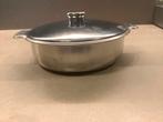 Mooie inox groenten ok kroketten schotel met deksel, Huis en Inrichting, Ophalen of Verzenden, Nieuw, Inox