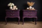 Gerestylde vintage Nachtkastjes, Huis en Inrichting, Slaapkamer | Beddengoed, Ophalen, Zo goed als nieuw, Paars