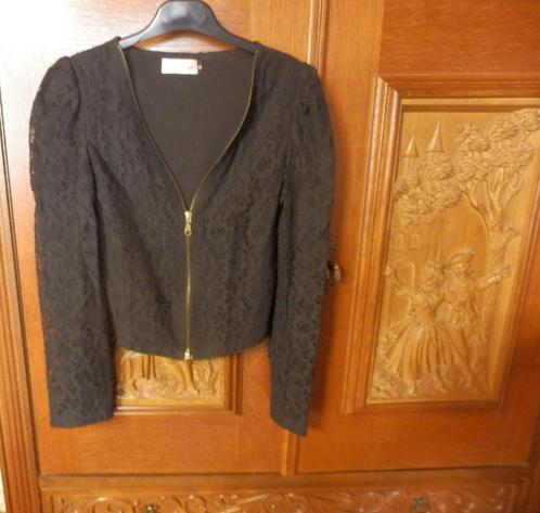 (48) -blouse femme t.36 noire - feminime -, Kleding | Dames, Blouses en Tunieken, Zo goed als nieuw, Maat 36 (S), Zwart, Ophalen of Verzenden