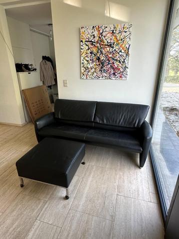 Lederen fauteuil JORI ANGEL 3250 met gasveer + Poef beschikbaar voor biedingen
