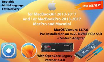 macOS Ventura 13.7.6 Voor-Geïnstalleerde m.2 SSD + Adapter beschikbaar voor biedingen