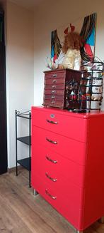 Tenzo Malibu commode met 5 laden - Rood (85cm breed), Huis en Inrichting, Ophalen, Gebruikt, 5 laden of meer, 50 tot 100 cm