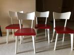 4 stoelen retro look en 1 tafel, Huis en Inrichting, Stoelen, Vier, Gebruikt, Hout, Wit