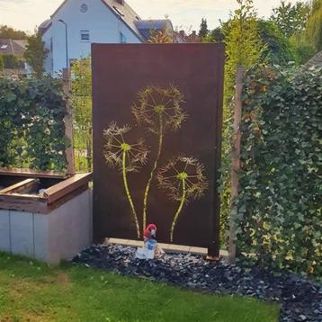 Cortenstaal sfeerpanelen, tuinscherm