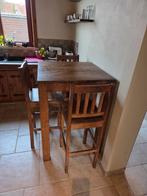 Houten bartafel met 4 stoelen, Huis en Inrichting, Tafels | Eettafels, Ophalen, Zo goed als nieuw