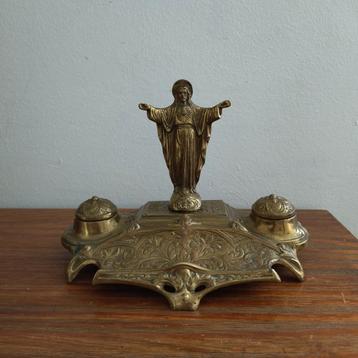 Bronzen inktpot. Heilig Hart, Jezus  beschikbaar voor biedingen