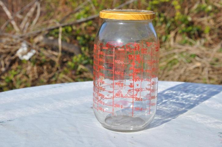 bocal mesureur avec graduation divers aliment et liquide, Maison & Meubles, Cuisine | Vaisselle, Utilisé, Autres types, Verre