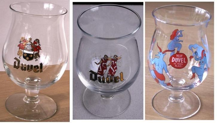 3 Duvel glazen modieuze dames, Parra en wapenschild, Verzamelen, Biermerken, Nieuw, Duvel, Ophalen of Verzenden