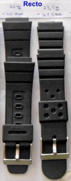 Bracelet CASIO silicone montre de plongée 20 ou 21,5 mm NEUF, Ophalen of Verzenden, Nieuw, Zwart, Kunststof of Plastic