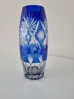 Blauw geslepen vaas, Ophalen, Gebruikt, Blauw, Glas