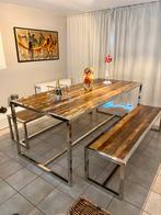 Eettafel + zitbanken voor binnen enof buiten, Huis en Inrichting, Tafels | Eettafels, Ophalen