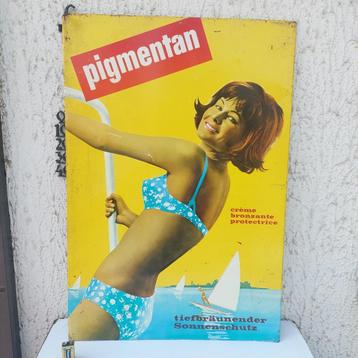 METALEN PLAAT PIGMENTAN CREME BRONZANTE JULIUS KLEEMANN 1960 beschikbaar voor biedingen