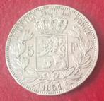 5FR Leopold I - 1851 - punt boven jaartal, Postzegels en Munten, Zilver, Ophalen of Verzenden, Losse munt, Zilver