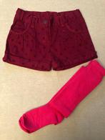 Short bordeaux avec collants fuchsia 128 / 8 ans neufs, C&A, Fille, Autres types, Enlèvement ou Envoi