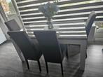 Table à manger avec chaises à vendre, Maison & Meubles, Comme neuf, Enlèvement, 4 à 6 chaises, Brillant