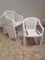 6 witte tuinstoelen, Tuin en Terras, Ophalen, Gebruikt