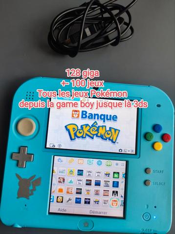 Nintendo 2ds édition pikachu + 100 jeux 