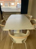 Verstelbare keramische tafel en 6 stoelen, Huis en Inrichting, Ophalen