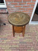 Antieke bijzettafel amsterdamse school koperen blad, Huis en Inrichting, Ophalen, Zo goed als nieuw